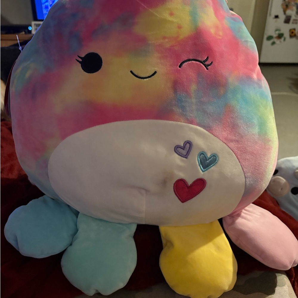 Colorful Plush Toy Squishmellow octopus with Hearts